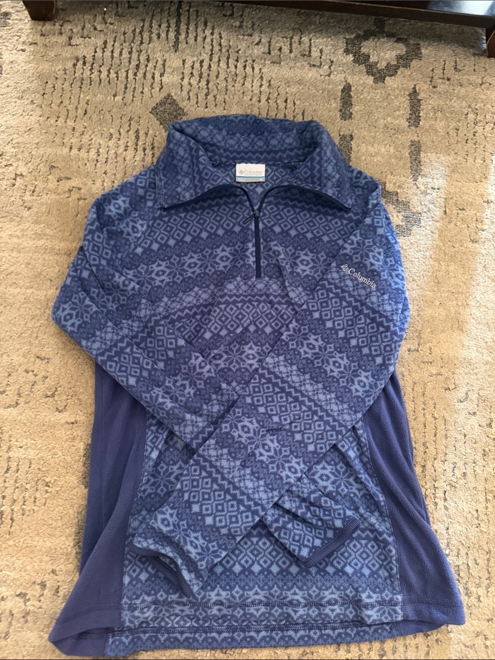 Columbia Women’s Blue Half-Zip Patterned Fleece Pullover